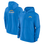 Johmsee LA.Chargers Blue LOGO Pullover Hoodies Home Game Blank Player Stitched Jerseys