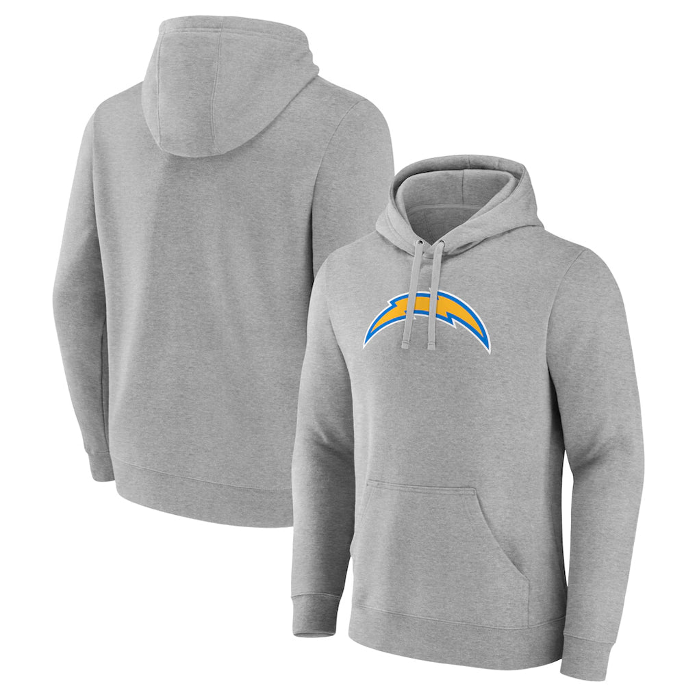 Johmsee LA.Chargers Gray LOGO Pullover Hoodies Home Game Blank Player Stitched Jerseys