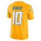 LA.Chargers #10 Justin Herbert Gold Alternate Charger Power Vapor F.U.S.E. Limited American Football Jerseys