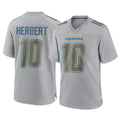 Johmsee LA.Chargers #10 Justin Herbert Player Gray Atmosphere Fashion Home Game Stitched Jerseys