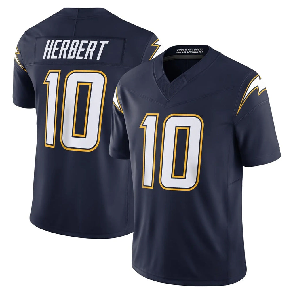 Johmsee LA.Chargers #10 Justin Herbert Player Navy Vapor F.U.S.E. Limited Home Game Stitched Jerseys