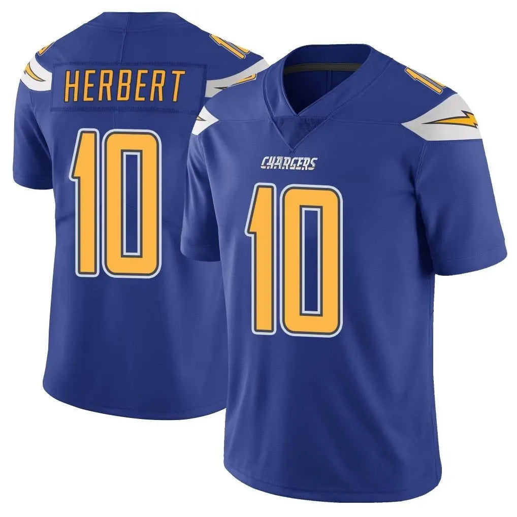 Johmsee LA.Chargers #10 Justin Herbert Player Royal Limited Color Rush Vapor Untouchable Home Game Stitched Jerseys