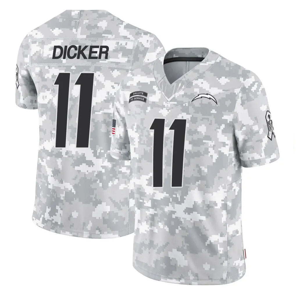 Johmsee LA.Chargers #11 Cameron Dicker Player Arctic Camo Salute To Service Limited Game Stitched Jerseys