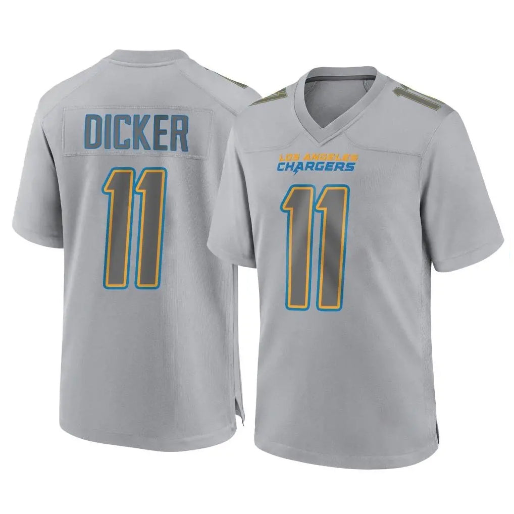 Johmsee LA.Chargers #11 Cameron Dicker Player Gray Atmosphere Fashion Home Game Stitched Jerseys