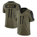 Johmsee LA.Chargers #11 Cameron Dicker Player Olive Salute To Service Limited Game Stitched Jerseys
