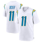 Johmsee LA.Chargers #11 Cameron Dicker Player White Home Game Stitched Jerseys