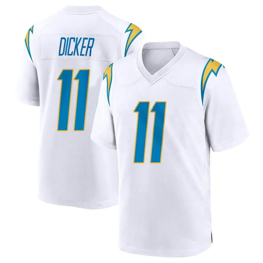 Johmsee LA.Chargers #11 Cameron Dicker Player White Home Game Stitched Jerseys