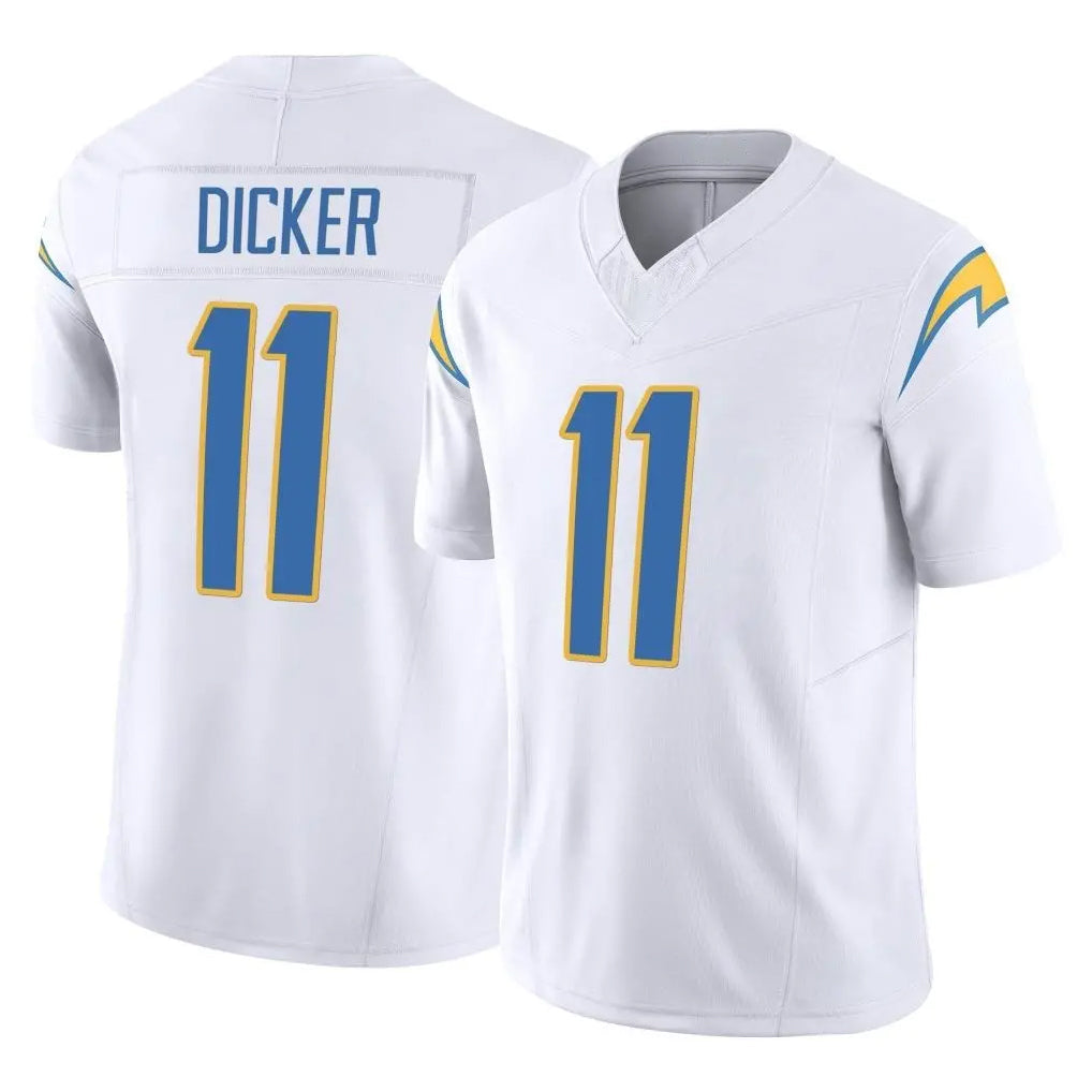 Johmsee LA.Chargers #11 Cameron Dicker Player White Limited Vapor F.U.S.E. Home Game Stitched Jerseys