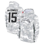 Johmsee LA.Chargers #15 Ladd McConkey Player Arctic Camo Salute to Service Hoodies Game Stitched Jerseys