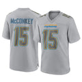 Johmsee LA.Chargers #15 Ladd McConkey Player Gray Atmosphere Fashion Home Game Stitched Jerseys