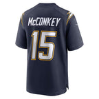 Johmsee LA.Chargers #15 Ladd McConkey Player  Navy Game Stitched Jerseys