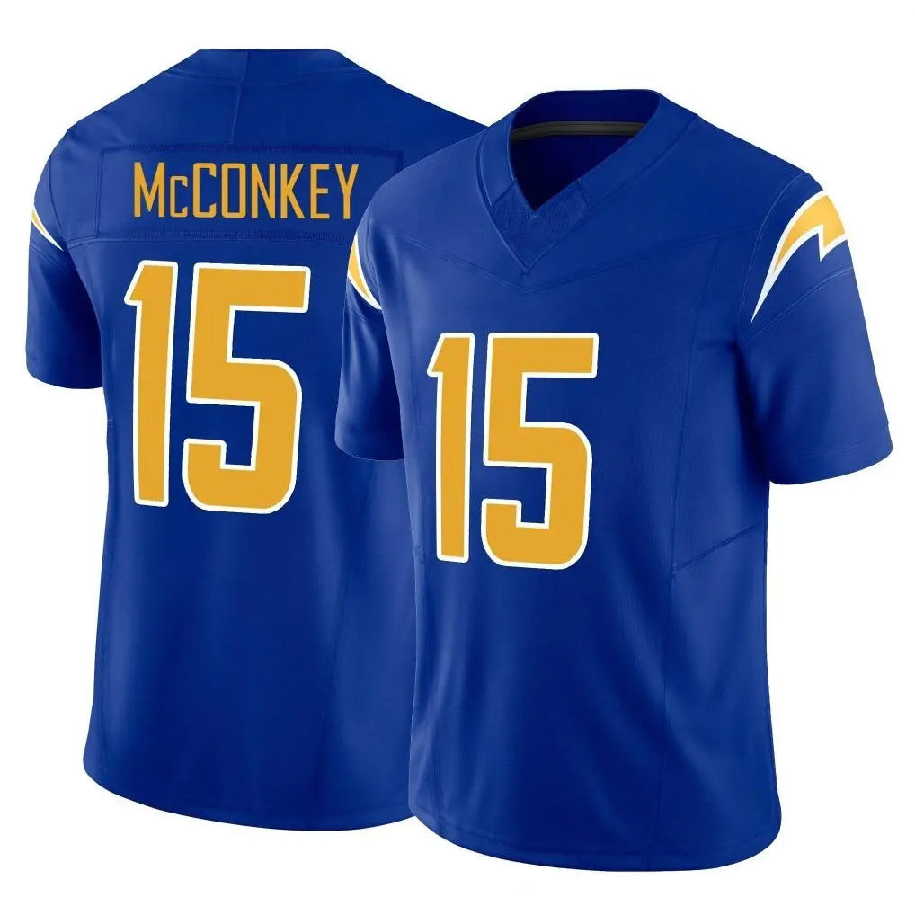 Johmsee LA.Chargers #15 Ladd McConkey Player Royal Limited Vapor F.U.S.E. Home Game Stitched Jerseys