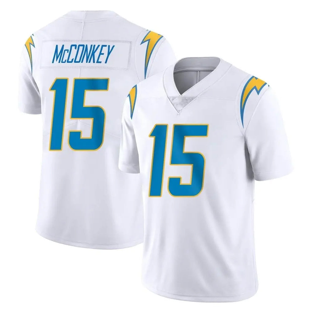 Johmsee LA.Chargers #15 Ladd McConkey Player White Limited Vapor Untouchable Home Game Stitched Jerseys