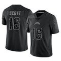 Johmsee LA.Chargers #16 J.K. Scott Player Black Limited Reflective Home Game Stitched Jerseys