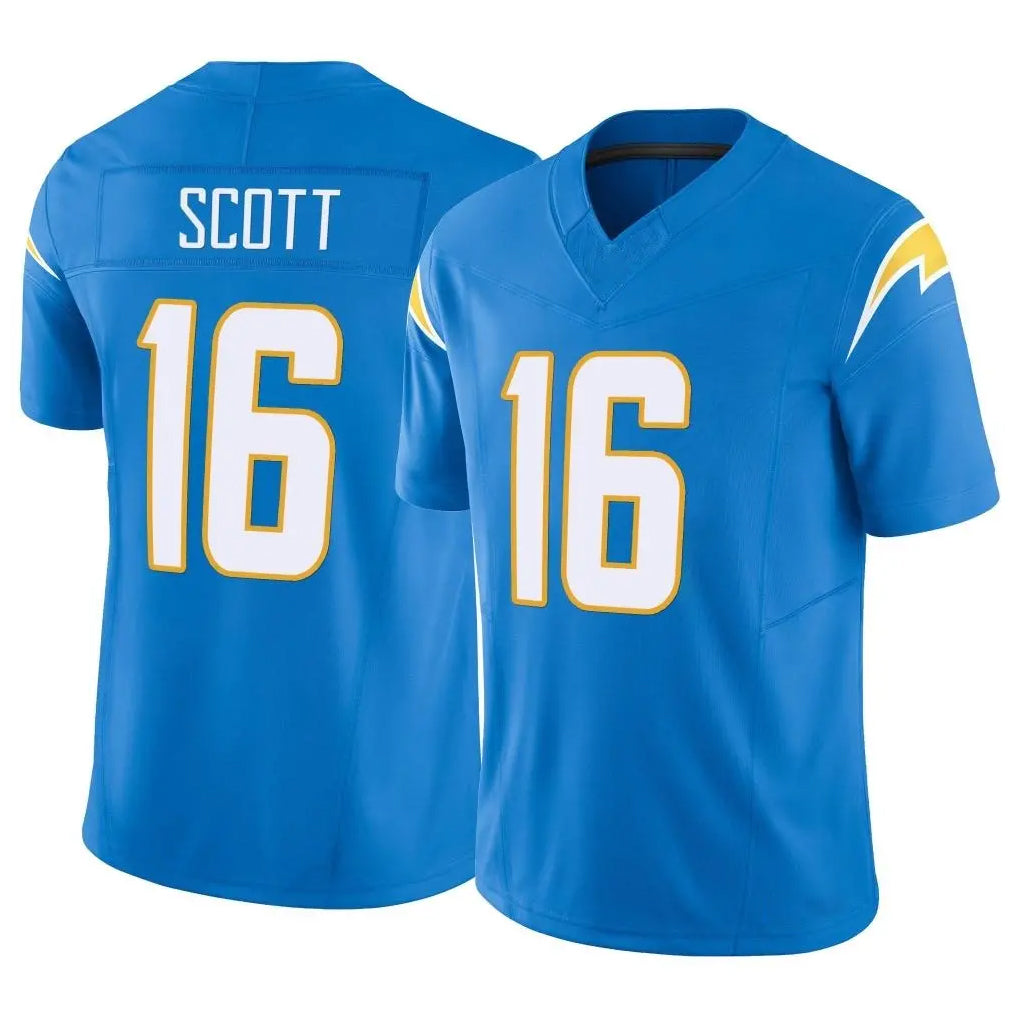 Johmsee LA.Chargers #16 J.K. Scott Player Blue Limited Vapor F.U.S.E. Home Game Stitched Jerseys