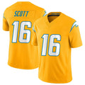 Johmsee LA.Chargers #16 J.K. Scott Player Gold Limited Vapor F.U.S.E. Home Game Stitched Jerseys