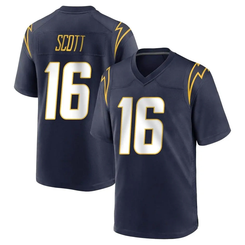 Johmsee LA.Chargers #16 J.K. Scott Player Navy Home Game Stitched Jerseys