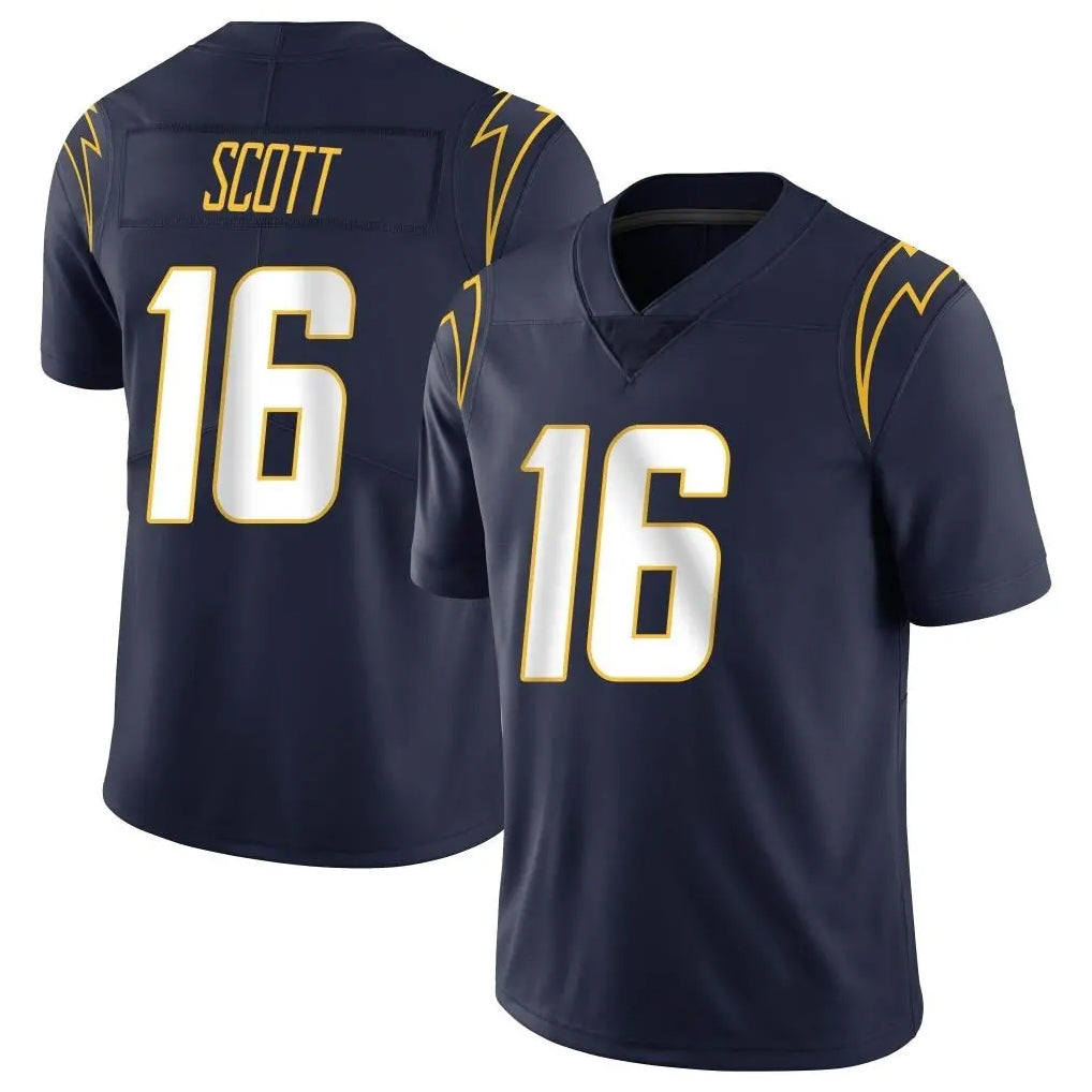 Johmsee LA.Chargers #16 J.K. Scott Player Navy Limited Vapor Untouchable Home Game Stitched Jerseys