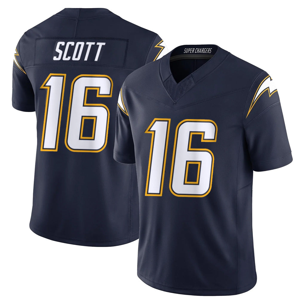 Johmsee LA.Chargers #16 J.K. Scott Player Navy Vapor F.U.S.E. Limited Home Game Stitched Jerseys