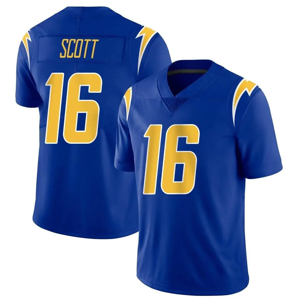 Johmsee LA.Chargers #16 J.K. Scott Player Royal Limited Vapor Home Game Stitched Jerseys
