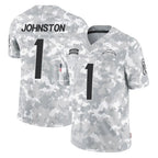 Johmsee LA.Chargers #1 Quentin Johnston Player Arctic Camo Salute To Service Limited Game Stitched Jerseys