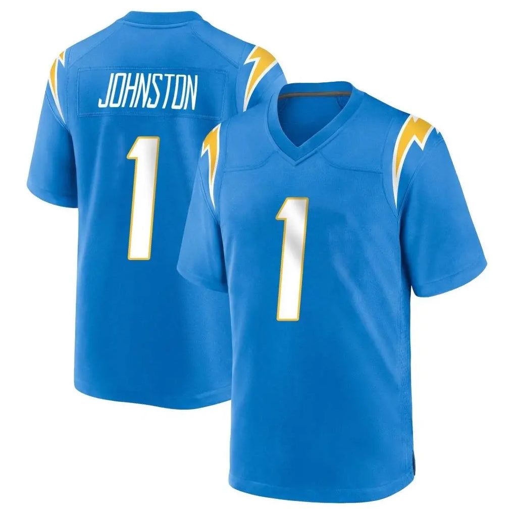 Johmsee LA.Chargers #1 Quentin Johnston Player Blue Home Game Stitched Jerseys