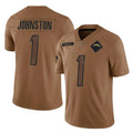Johmsee LA.Chargers #1 Quentin Johnston Player Brown Salute To Service Limited Stitched Jerseys