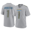 Johmsee LA.Chargers #1 Quentin Johnston Player Gray Atmosphere Fashion Home Game Stitched Jerseys