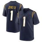 Johmsee LA.Chargers #1 Quentin Johnston Player Navy Home Game Stitched Jerseys