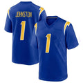 Johmsee LA.Chargers #1 Quentin Johnston Player Royal Home Game Stitched Jerseys