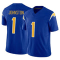 Johmsee LA.Chargers #1 Quentin Johnston Player Royal Limited Vapor F.U.S.E. Home Game Stitched Jerseys