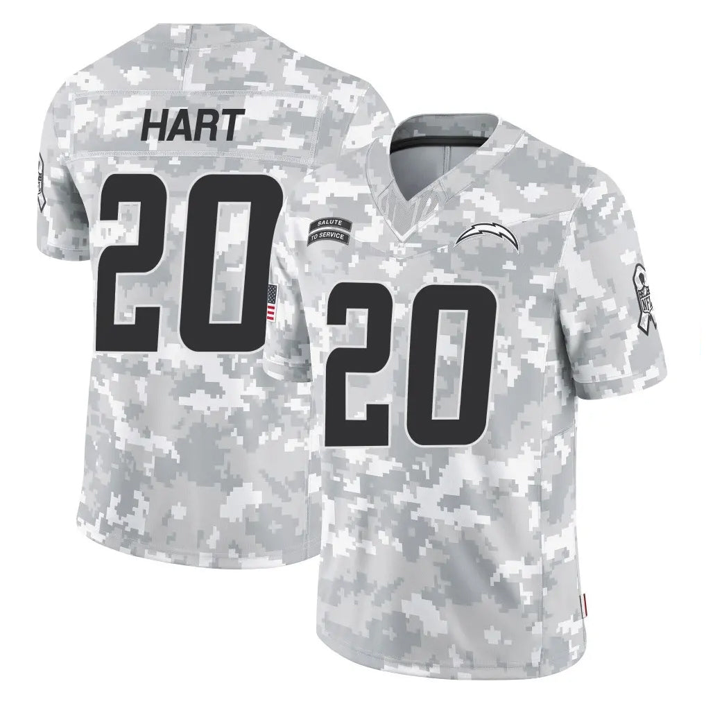 Johmsee LA.Chargers #20 Cam Hart Player Arctic Camo Salute To Service Limited Game Stitched Jerseys