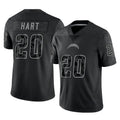Johmsee LA.Chargers #20 Cam Hart Player Black Limited Reflective Home Game Stitched Jerseys