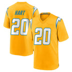 Johmsee LA.Chargers #20 Cam Hart Player Gold Home Game Stitched Jerseys