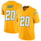 Johmsee LA.Chargers #20 Cam Hart Player Gold Limited Vapor F.U.S.E. Home Game Stitched Jerseys