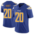 Johmsee LA.Chargers #20 Cam Hart Player Royal Limited Color Rush Vapor Untouchable Home Game Stitched Jerseys