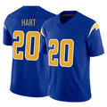 Johmsee LA.Chargers #20 Cam Hart Player Royal Limited Vapor F.U.S.E. Home Game Stitched Jerseys