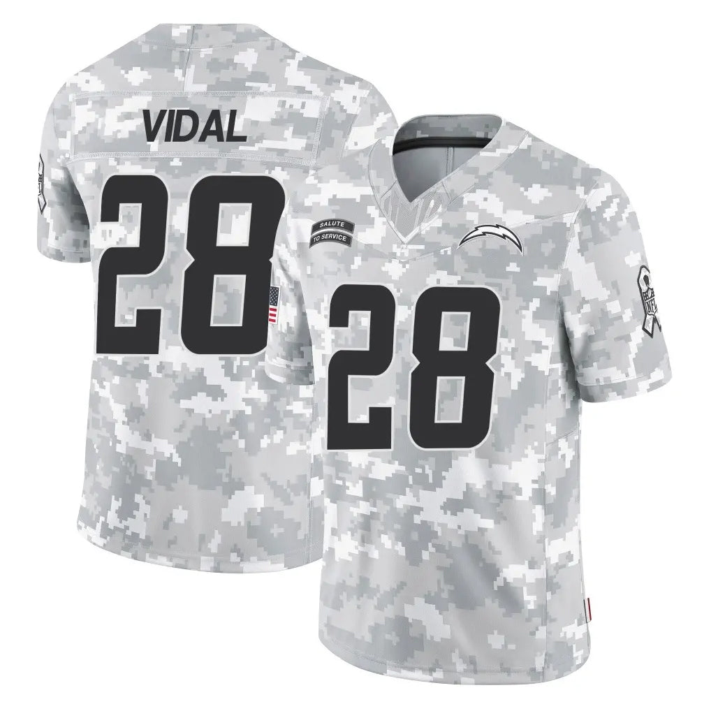 Johmsee LA.Chargers #28 Kimani Vidal Player Arctic Camo Salute To Service Limited Game Stitched Jerseys