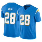 Johmsee LA.Chargers #28 Kimani Vidal Player Blue Limited Vapor F.U.S.E. Home Game Stitched Jerseys