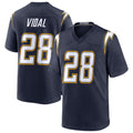 Johmsee LA.Chargers #28 Kimani Vidal Player Navy Alternate Home Game Stitched Jerseys