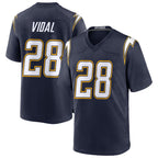 Johmsee LA.Chargers #28 Kimani Vidal Player Navy Alternate Home Game Stitched Jerseys