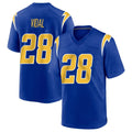 Johmsee LA.Chargers #28 Kimani Vidal Player Royal Home Game Stitched Jerseys