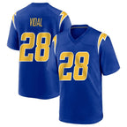Johmsee LA.Chargers #28 Kimani Vidal Player Royal Home Game Stitched Jerseys