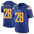 Johmsee LA.Chargers #28 Kimani Vidal Player Royal Limited Color Rush Vapor Untouchable Home Game Stitched Jerseys