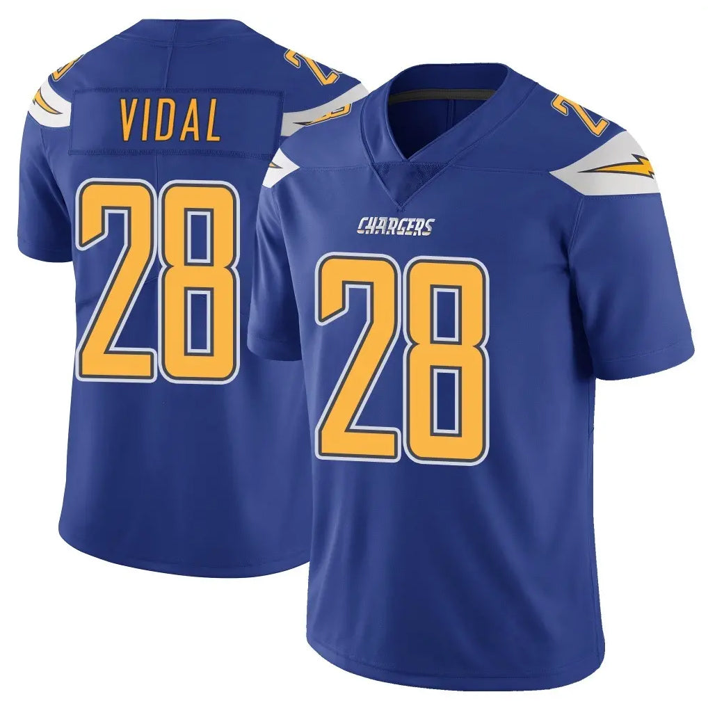 Johmsee LA.Chargers #28 Kimani Vidal Player Royal Limited Color Rush Vapor Untouchable Home Game Stitched Jerseys