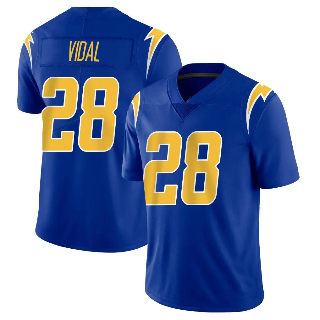 Johmsee LA.Chargers #28 Kimani Vidal Player Royal Limited Vapor Home Game Stitched Jerseys