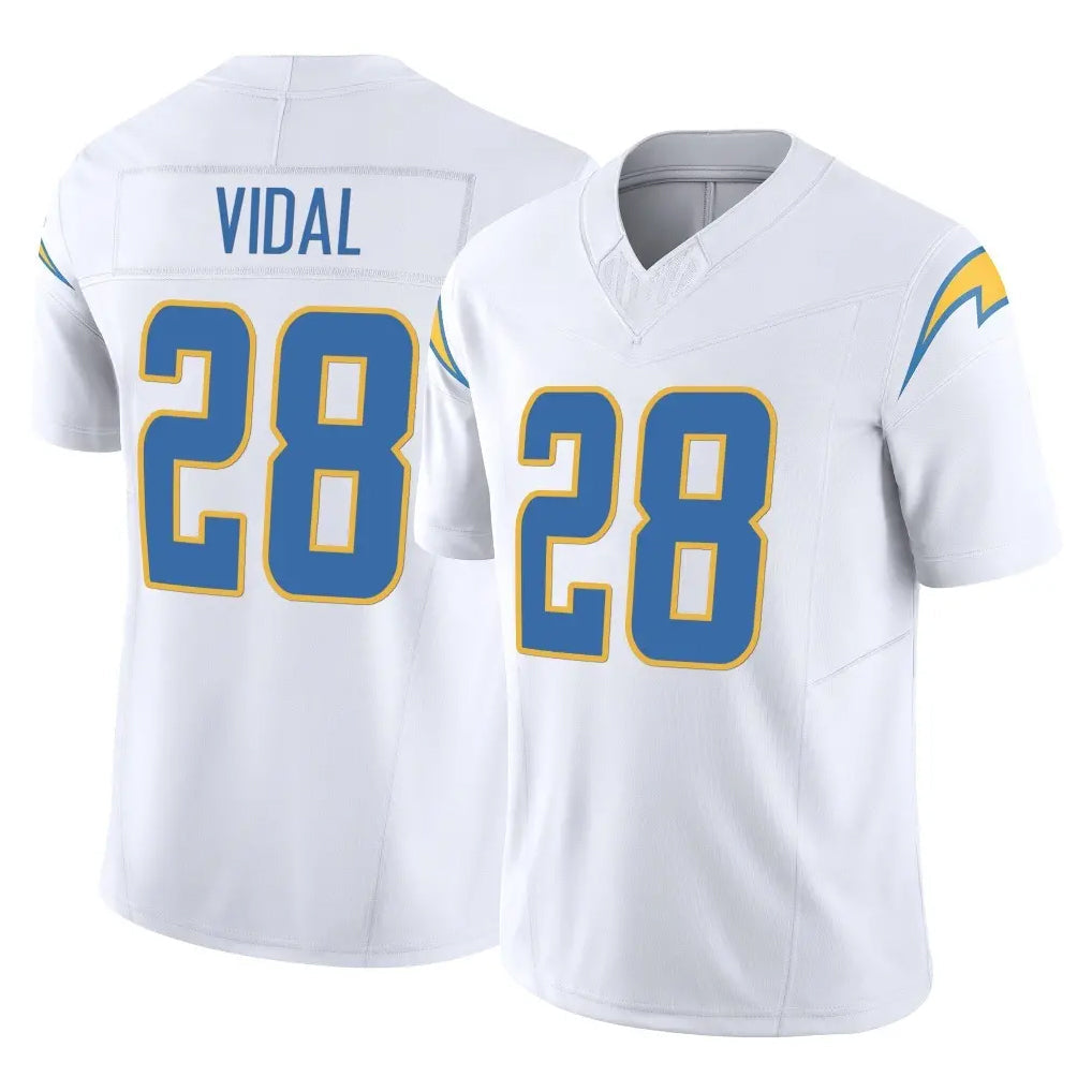 Johmsee LA.Chargers #28 Kimani Vidal Player White Limited Vapor F.U.S.E. Home Game Stitched Jerseys