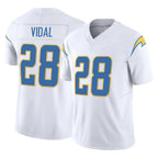 Johmsee LA.Chargers #28 Kimani Vidal Player White Limited Vapor F.U.S.E. Home Game Stitched Jerseys