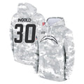 Johmsee LA.Chargers #30 Alec Ingold Player Arctic Camo Salute to Service Hoodies Limited Game Stitched Jerseys