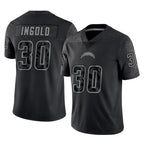 Johmsee LA.Chargers #30 Alec Ingold Player Black Limited Reflective Home Game Stitched Jerseys